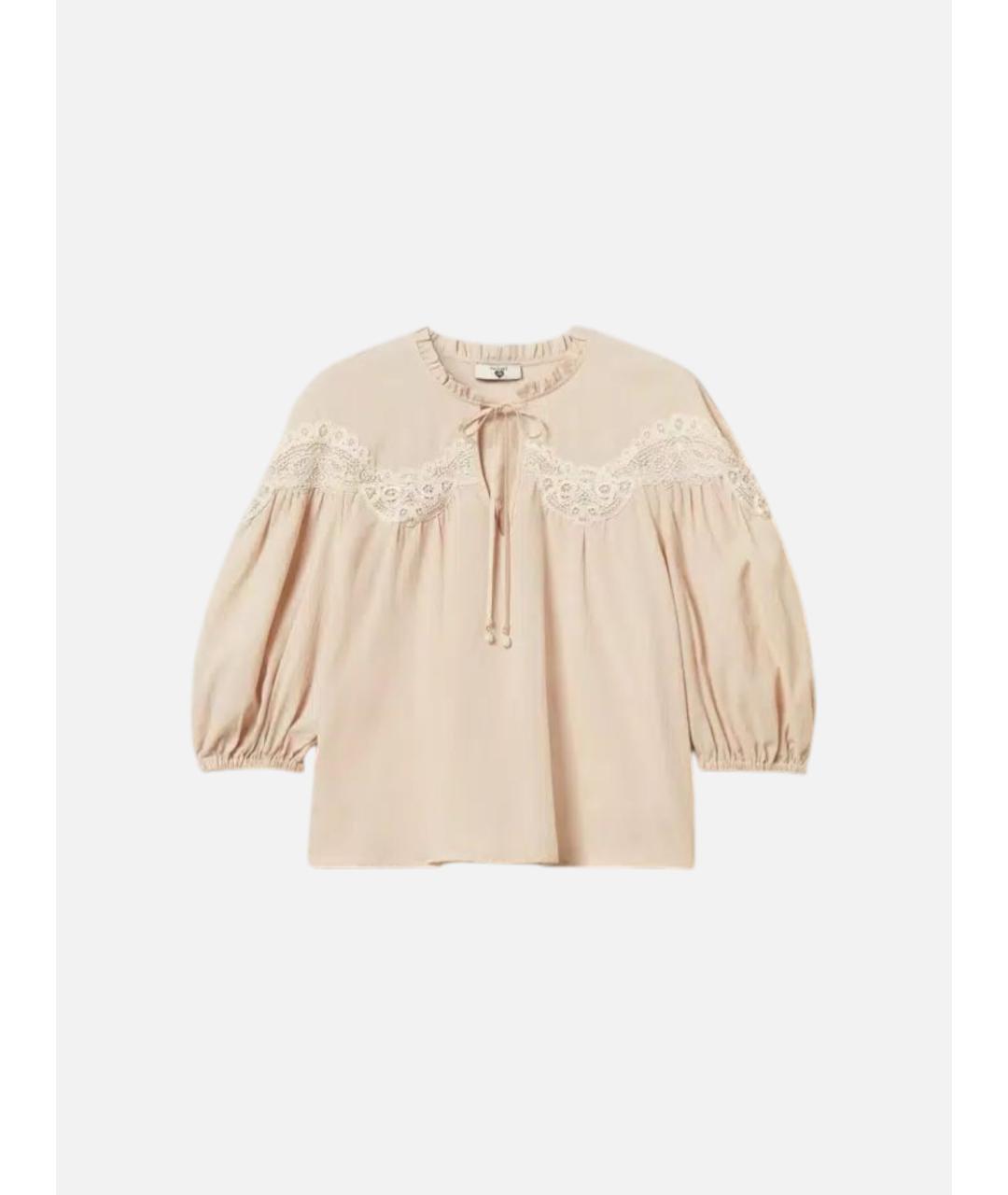 TWIN-SET Бежевая хлопковая блузы, фото 7