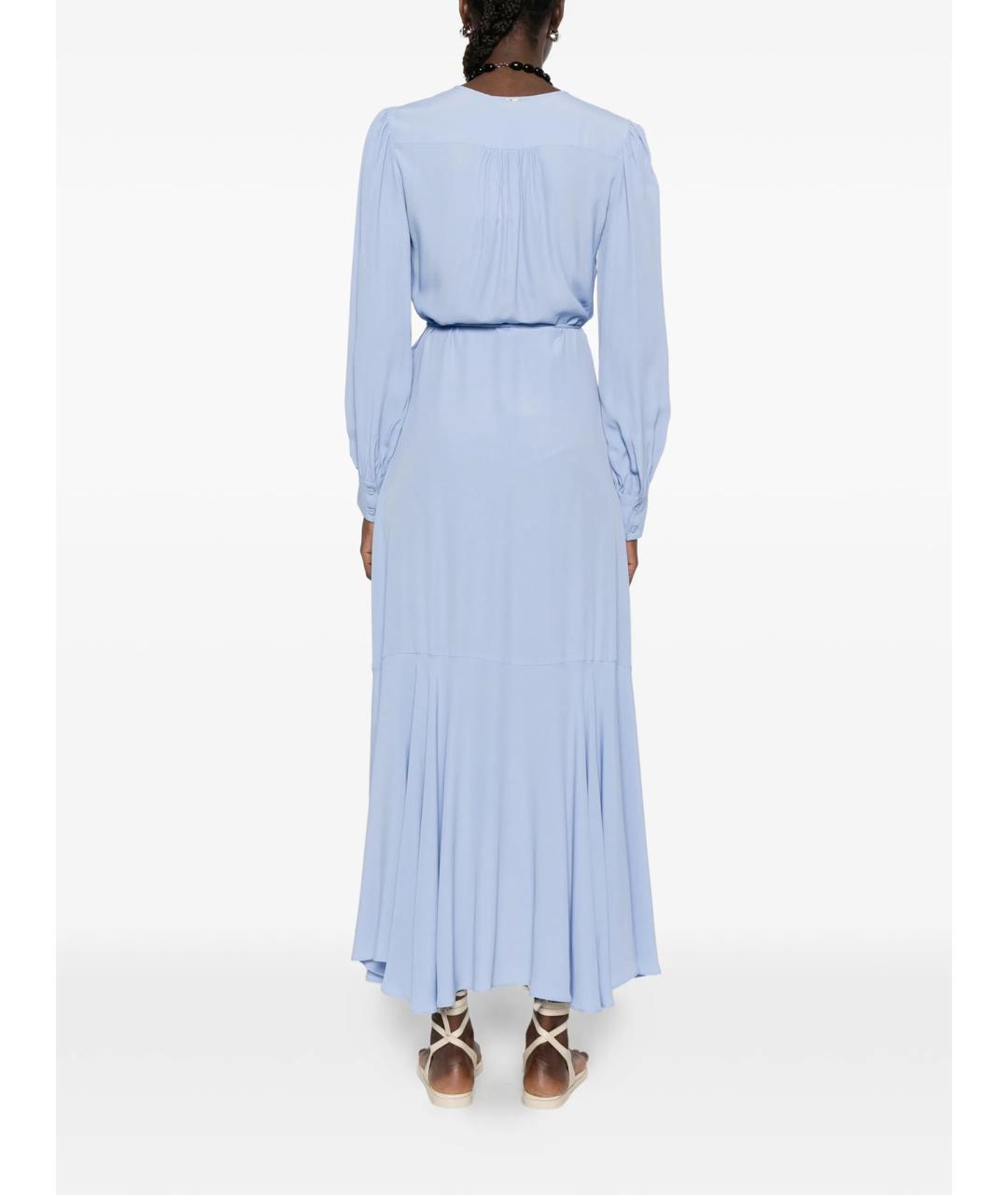 TWIN-SET Голубое ацетатное повседневное платье, фото 4