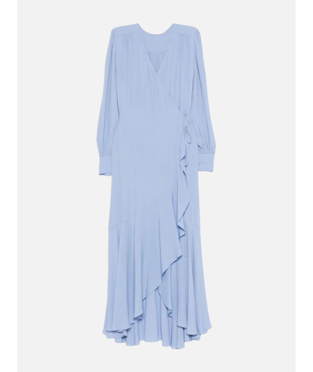TWIN-SET Голубое ацетатное повседневное платье, фото 6