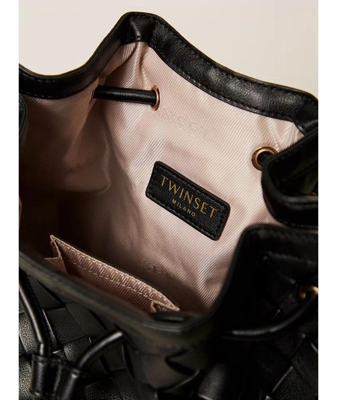 TWIN-SET Черная сумка через плечо из искусственной кожи, фото 5