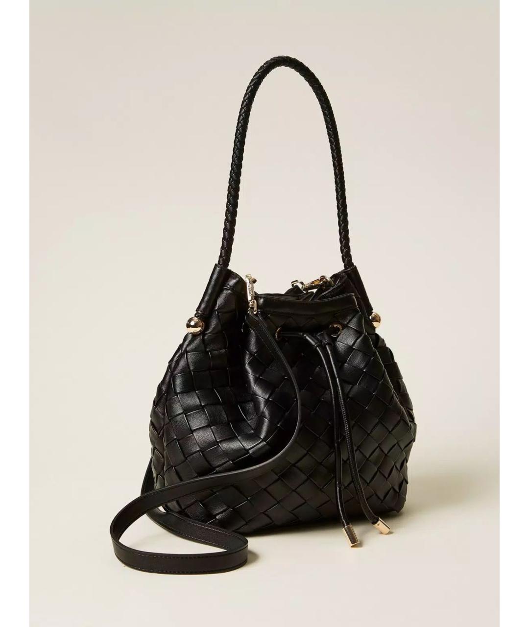 TWIN-SET Черная сумка через плечо из искусственной кожи, фото 3