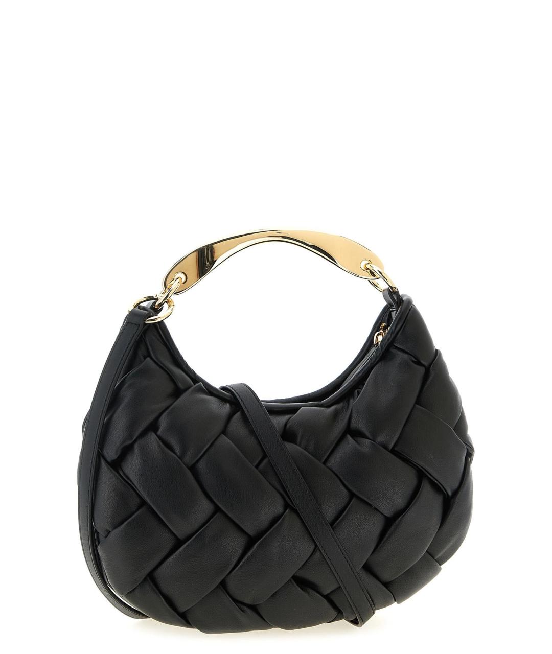 TWIN-SET Черная сумка с короткими ручками из искусственной кожи, фото 1