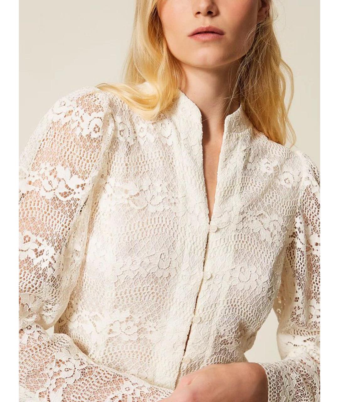TWIN-SET Белый вискозный жакет/пиджак, фото 6