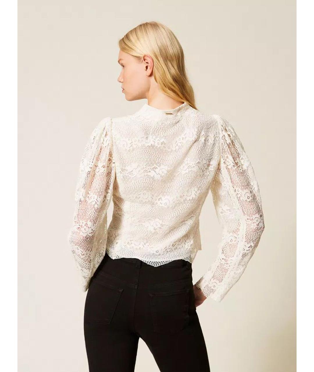 TWIN-SET Белый вискозный жакет/пиджак, фото 5