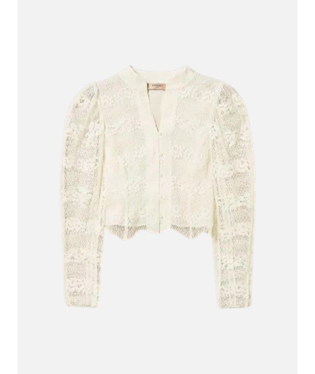 TWIN-SET Белый вискозный жакет/пиджак, фото 7