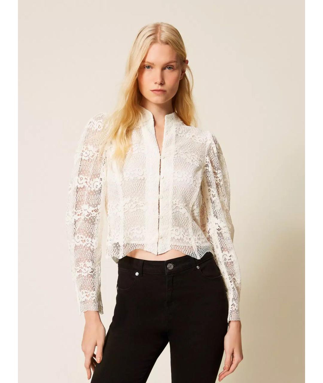 TWIN-SET Белый вискозный жакет/пиджак, фото 2