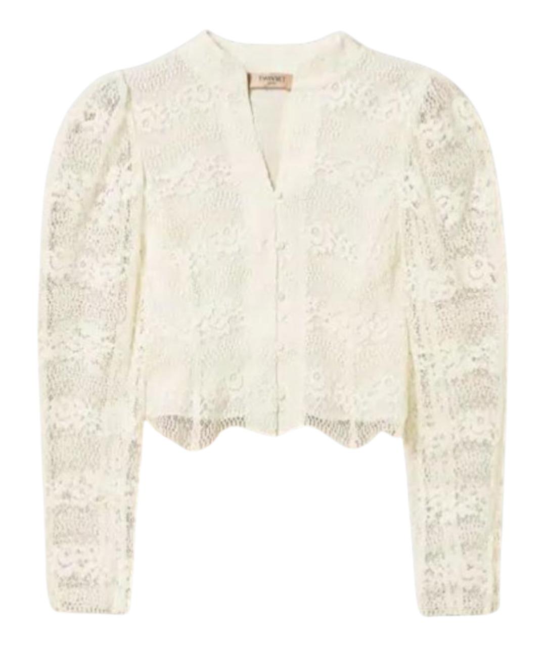 TWIN-SET Белый вискозный жакет/пиджак, фото 1