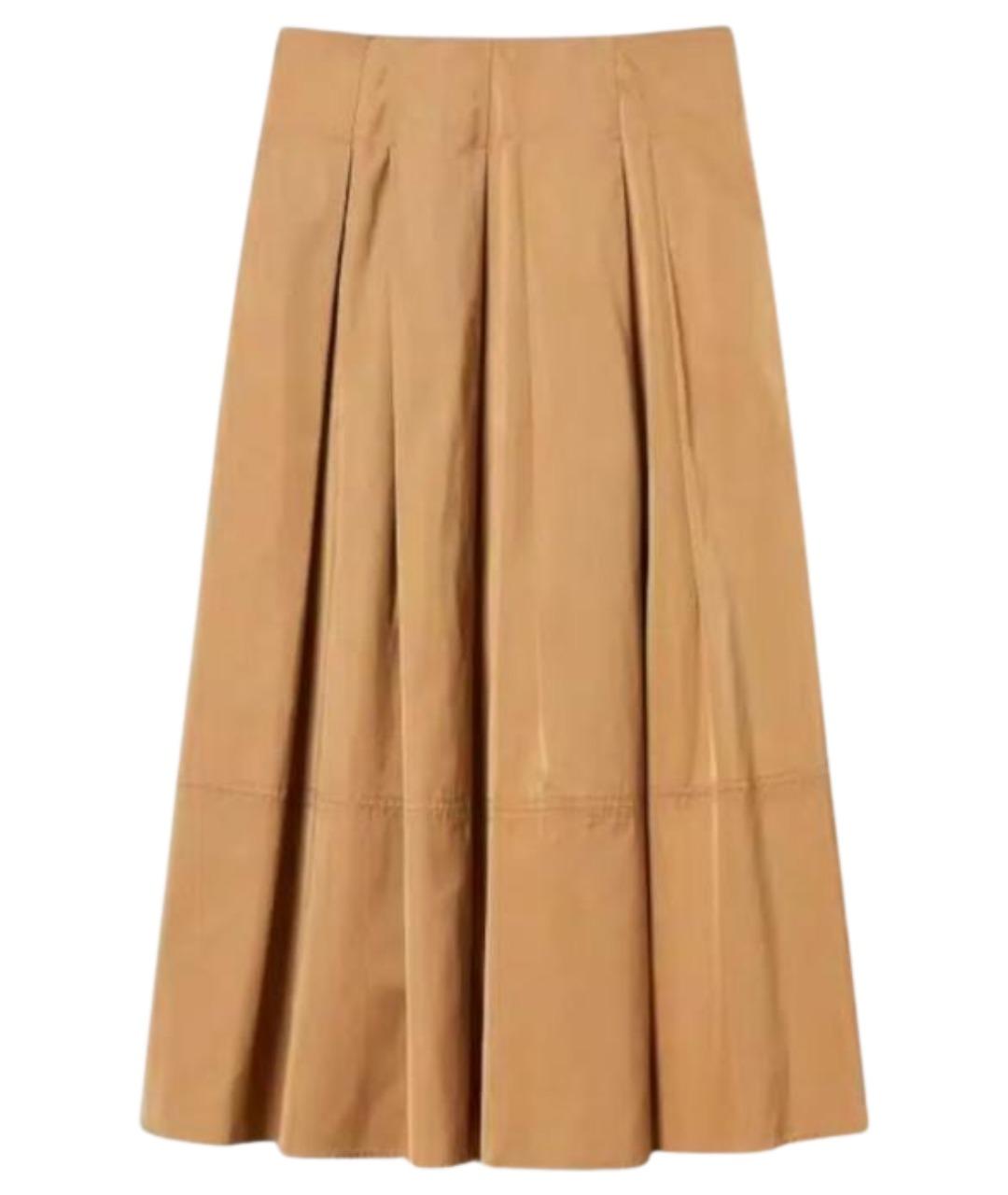 TWIN-SET Бежевая полиэстеровая юбка миди, фото 1