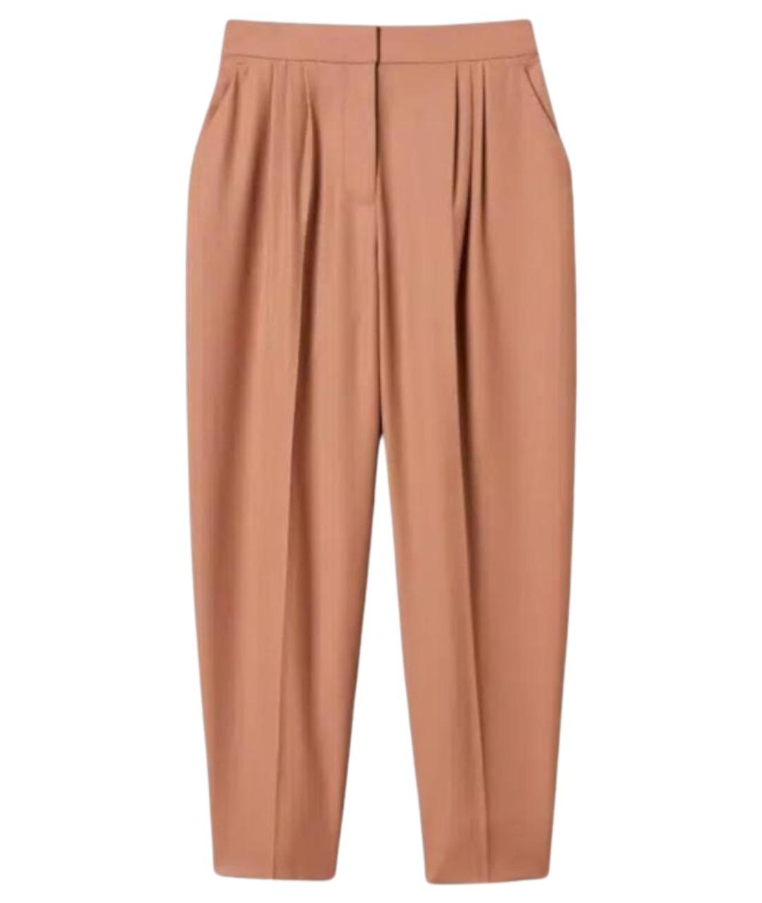 TWIN-SET Коричневые полиэстеровые прямые брюки, фото 1