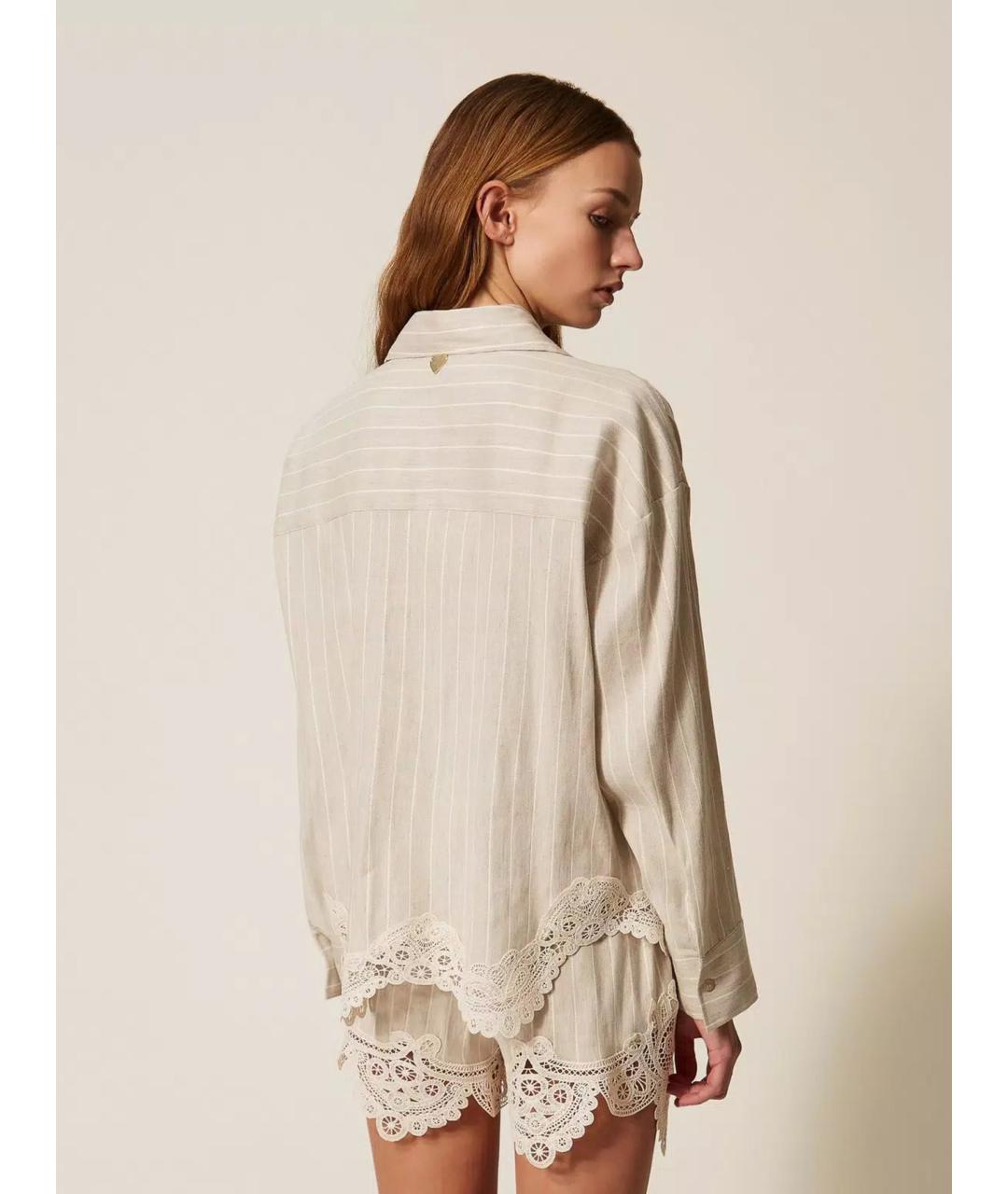 TWIN-SET Мульти льняная рубашка, фото 4