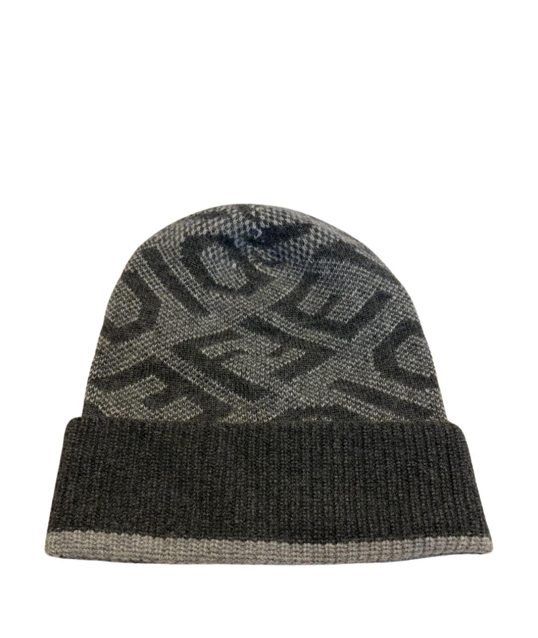 FENDI Серая кашемировая шапка, фото 1