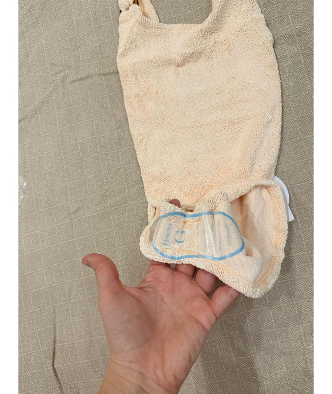 HUNZA G Белый полиамидовый купальник, фото 3