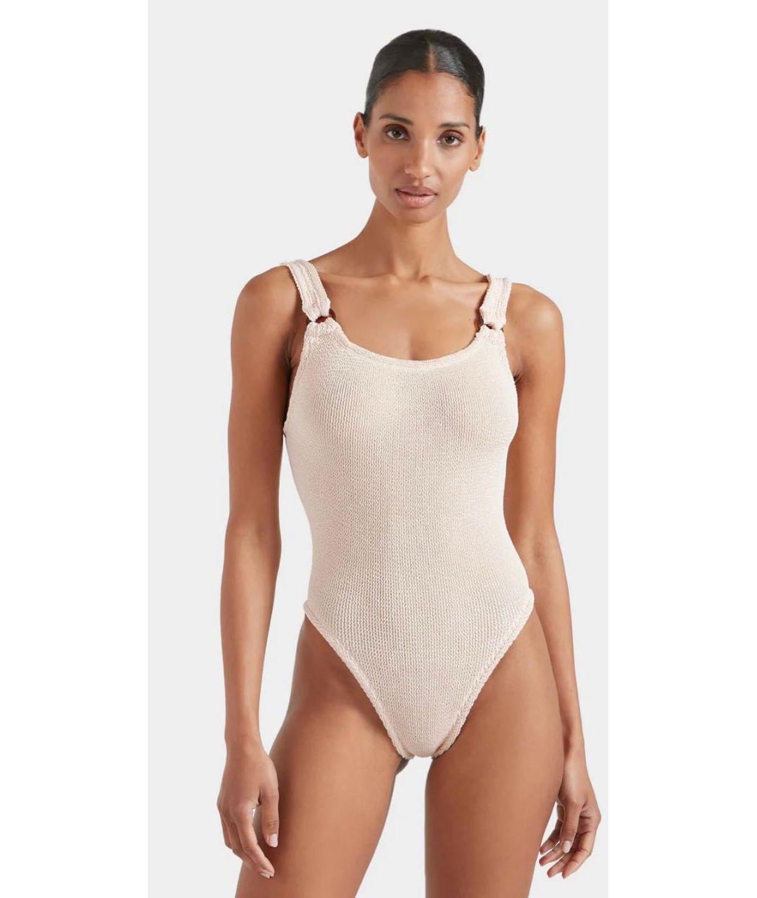 HUNZA G Белый полиамидовый купальник, фото 7