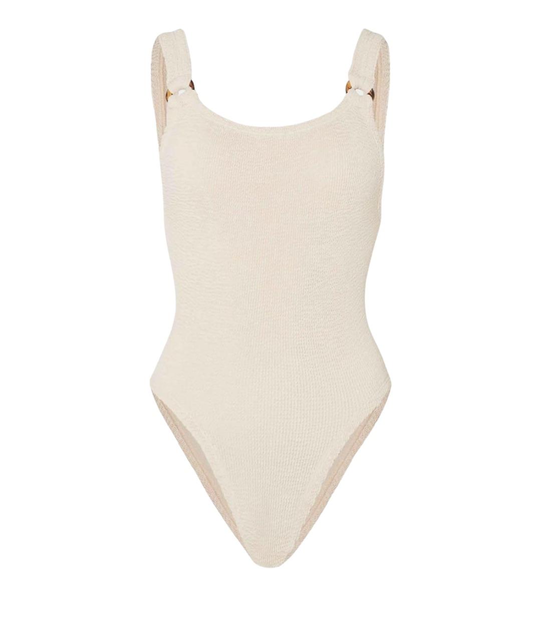 HUNZA G Белый полиамидовый купальник, фото 1