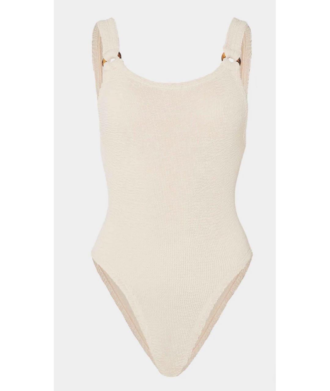 HUNZA G Белый полиамидовый купальник, фото 9