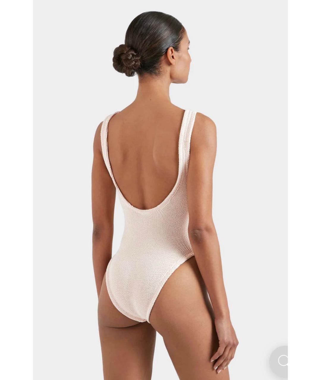 HUNZA G Белый полиамидовый купальник, фото 8