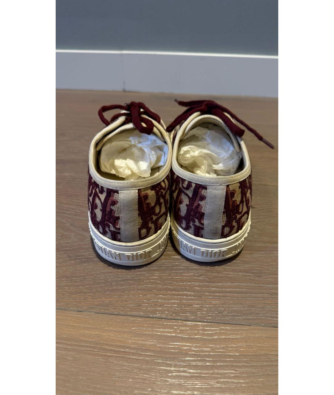 CHRISTIAN DIOR Бордовые текстильные кеды, фото 4