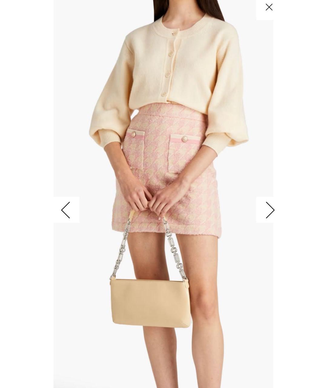 SANDRO Розовая твидовая юбка мини, фото 2