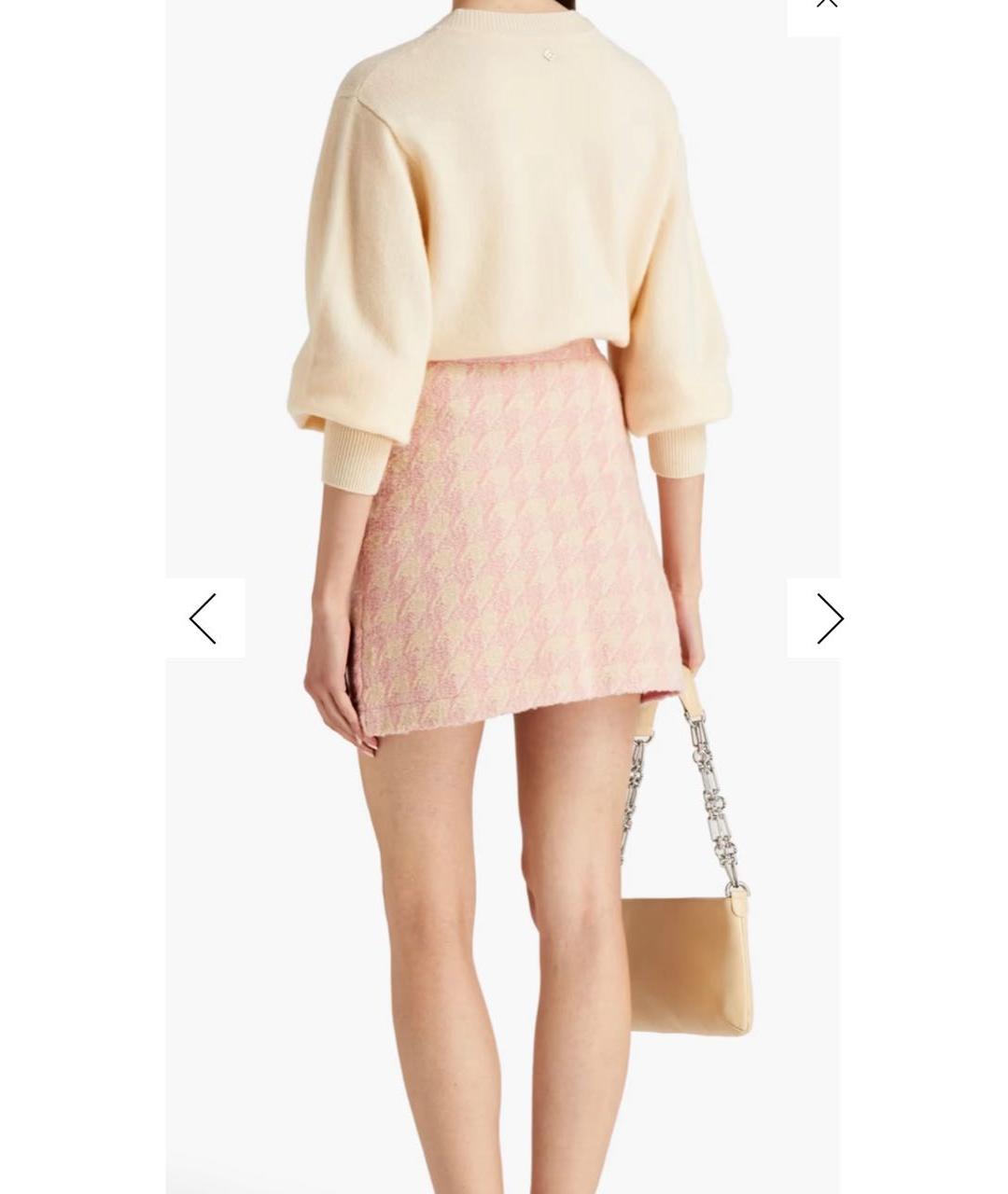 SANDRO Розовая твидовая юбка мини, фото 3