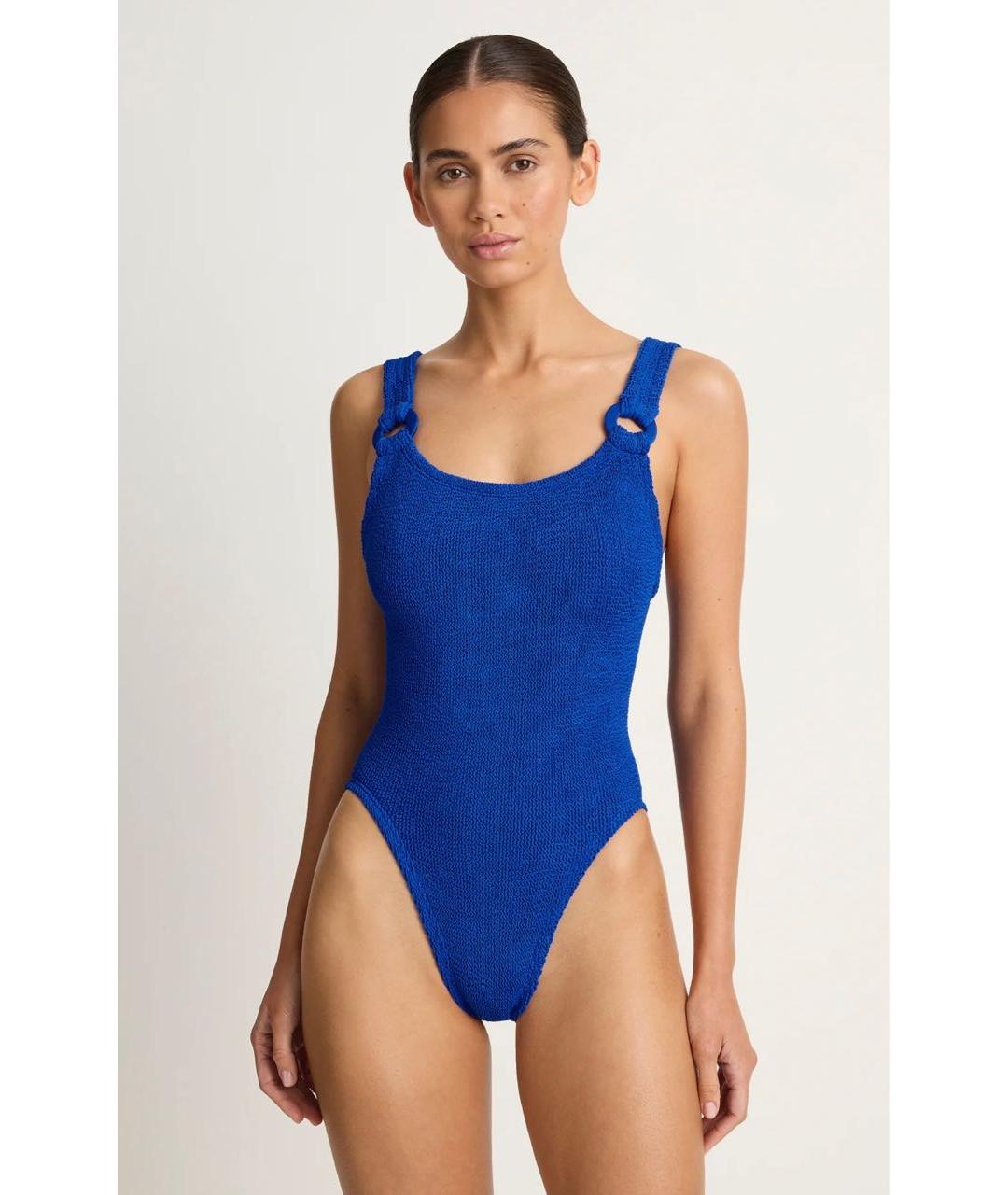 HUNZA G Синий полиамидовый купальник, фото 7