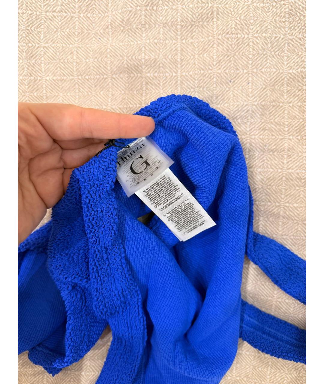 HUNZA G Синий полиамидовый купальник, фото 6