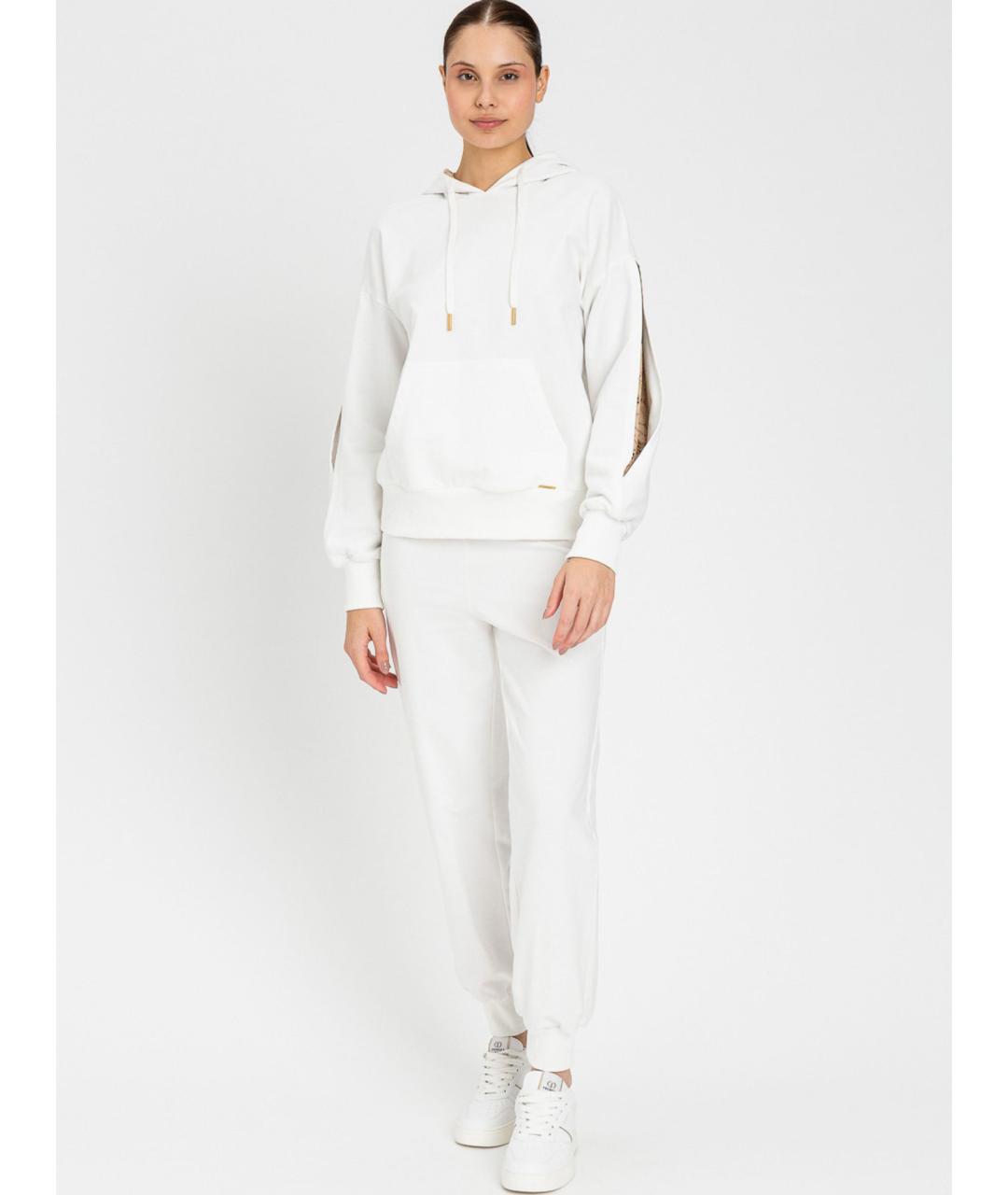 TWIN-SET Белые хлопковые спортивные брюки и шорты, фото 2