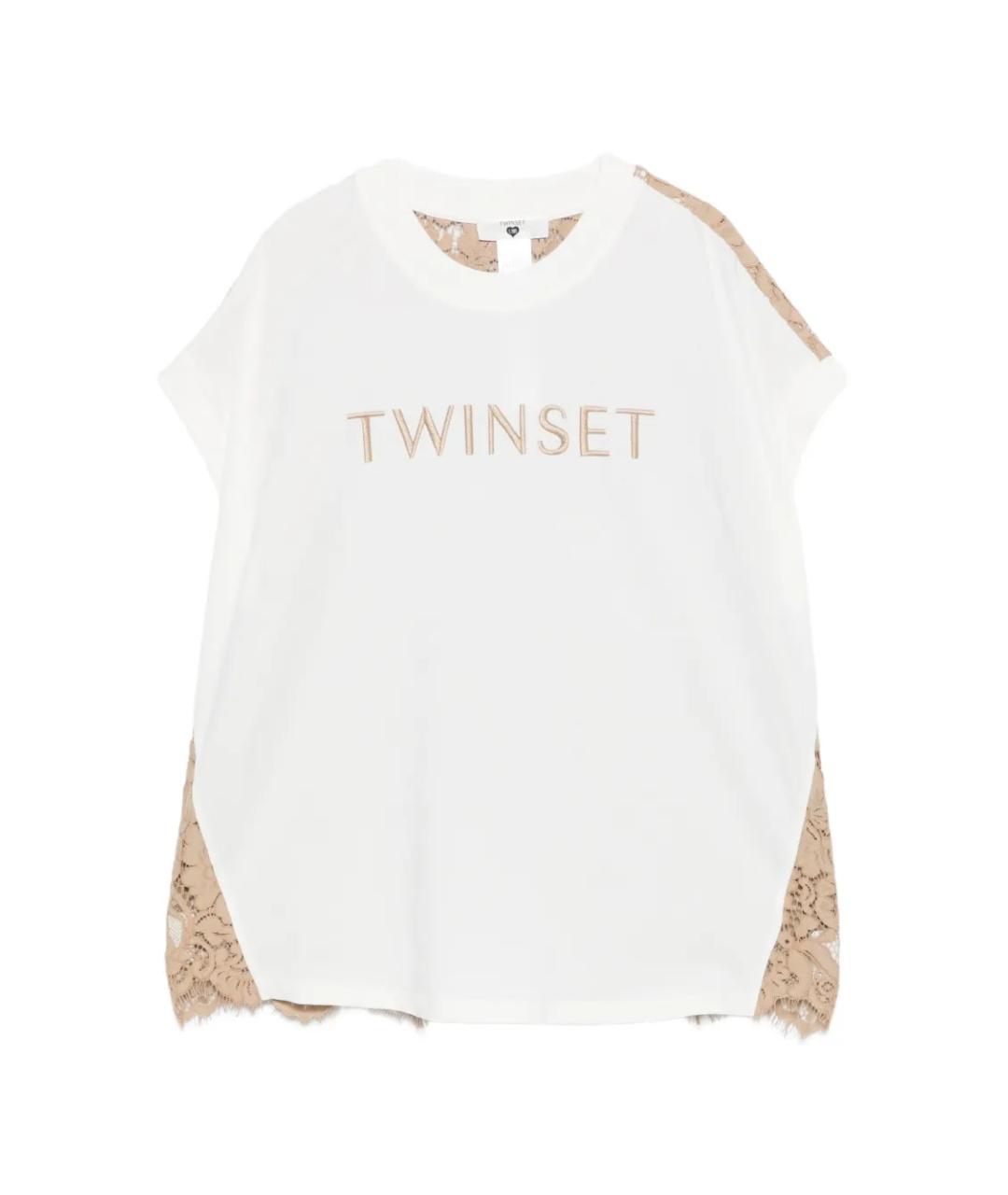 TWIN-SET Белая полиэстеровая футболка, фото 1
