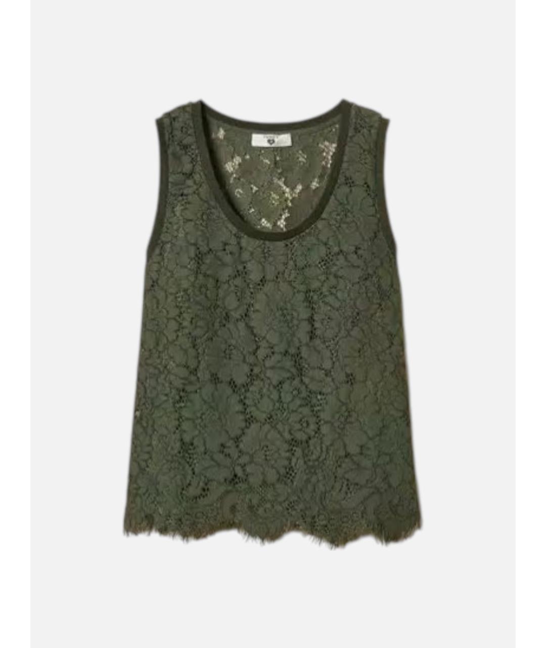 TWIN-SET Зеленая полиамидовая майка, фото 7