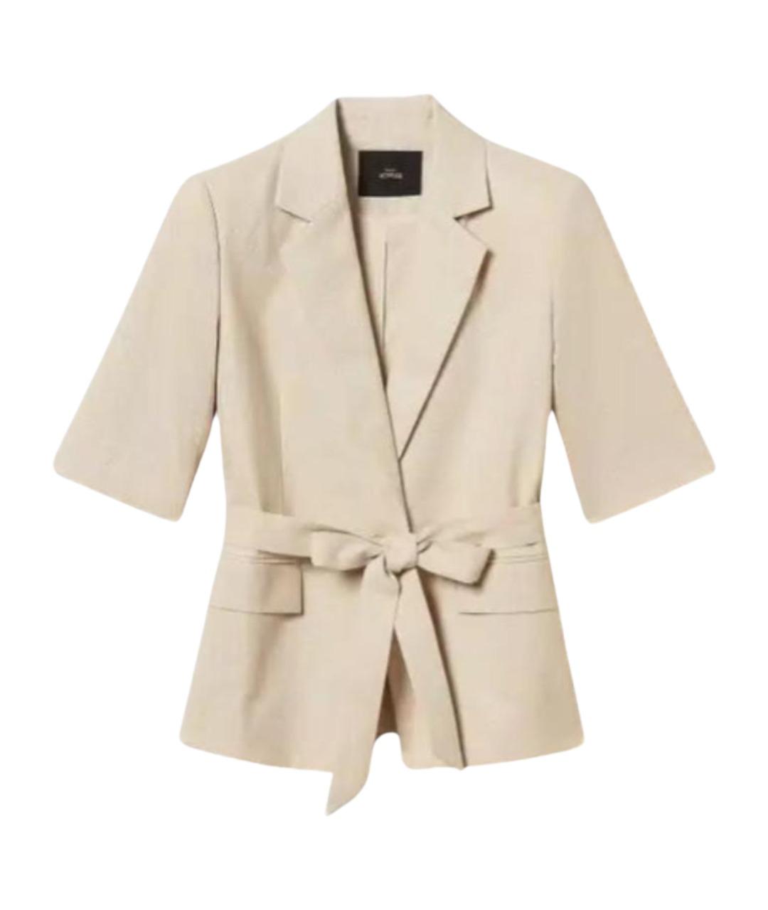 TWIN-SET Бежевый хлопковый жакет/пиджак, фото 1
