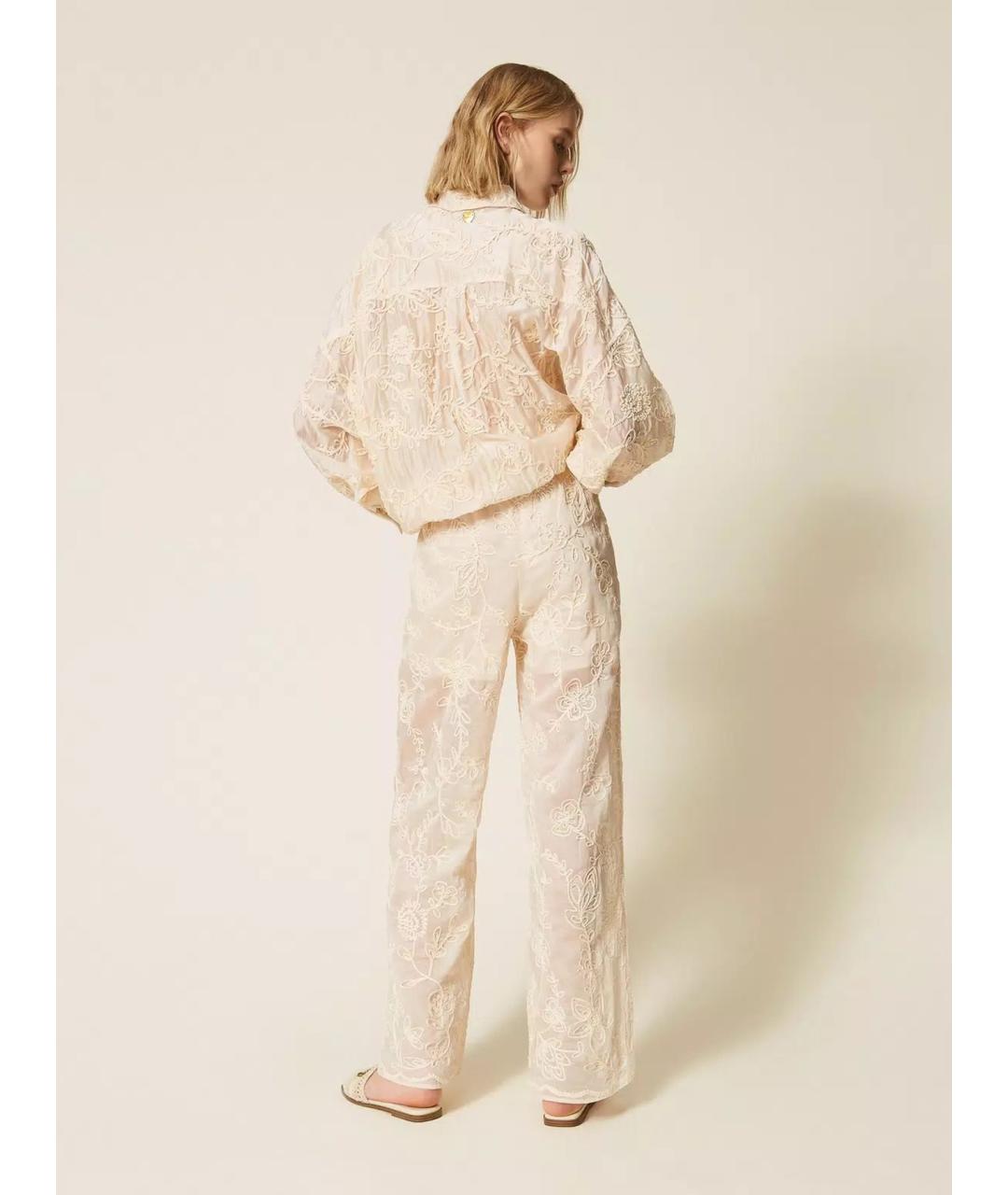 TWIN-SET Бежевые брюки широкие, фото 3