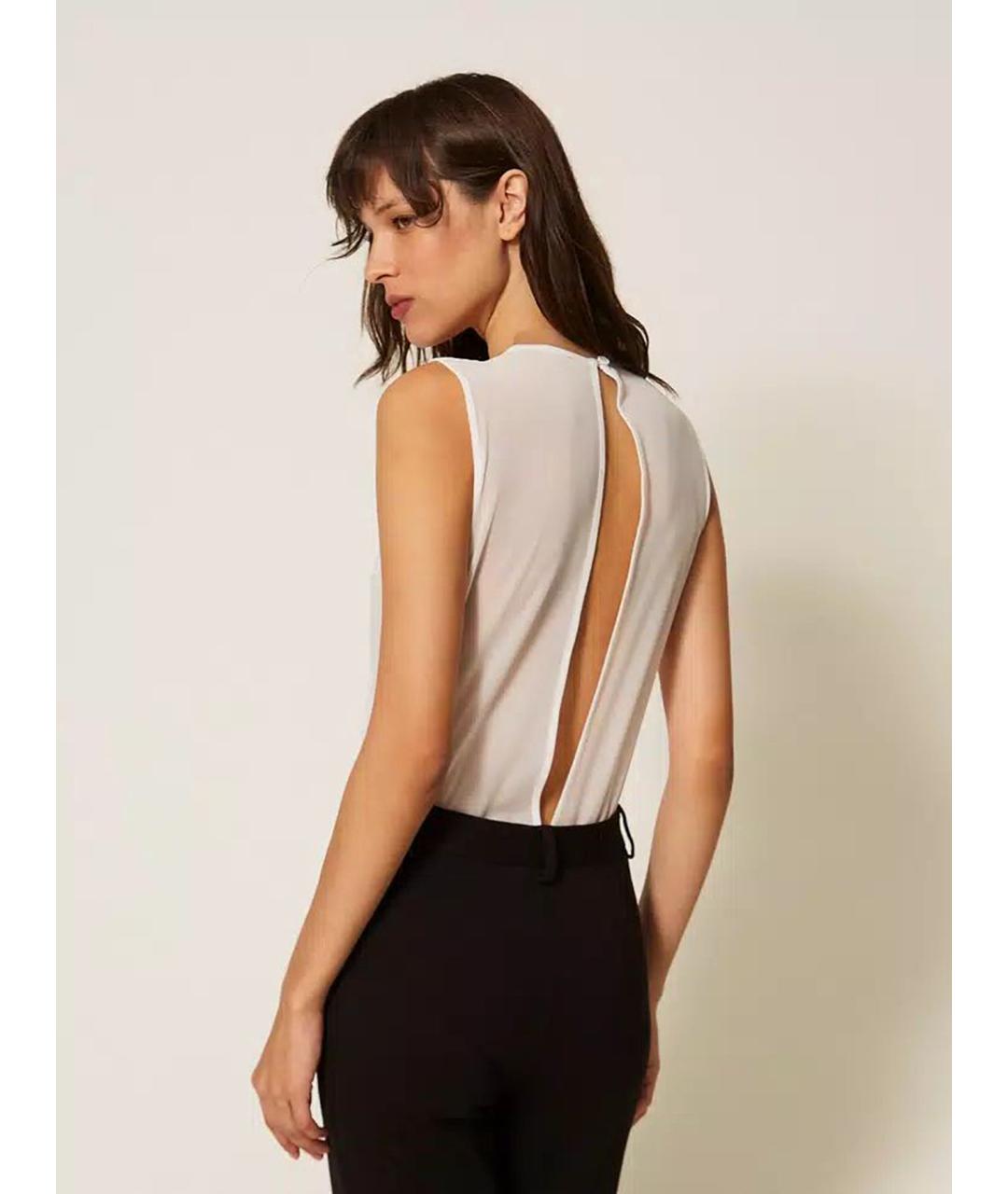 TWIN-SET Белая хлопковая блузы, фото 5