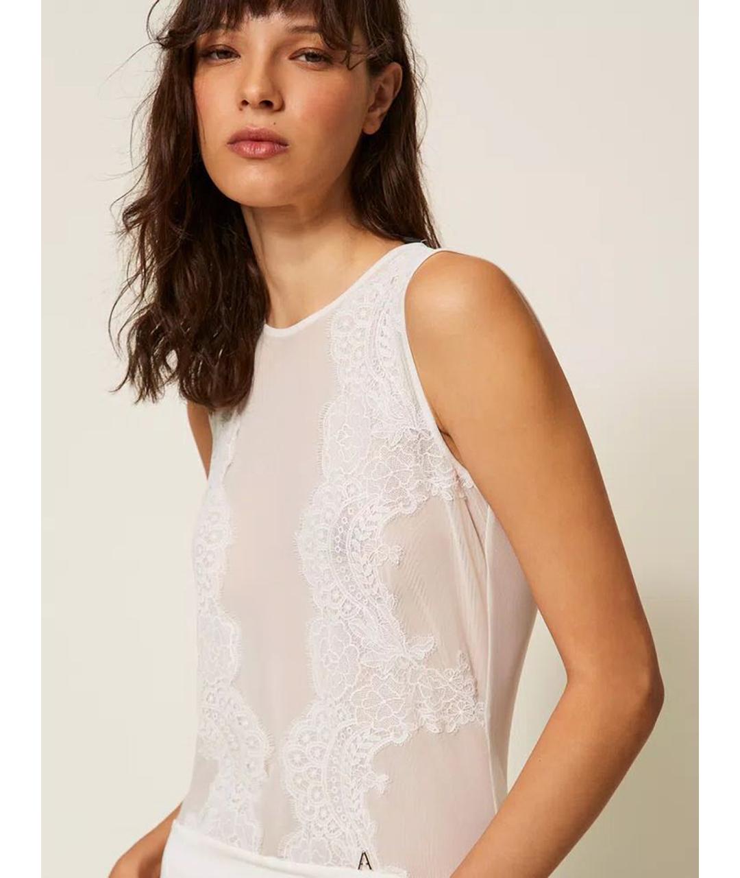 TWIN-SET Белая хлопковая блузы, фото 7