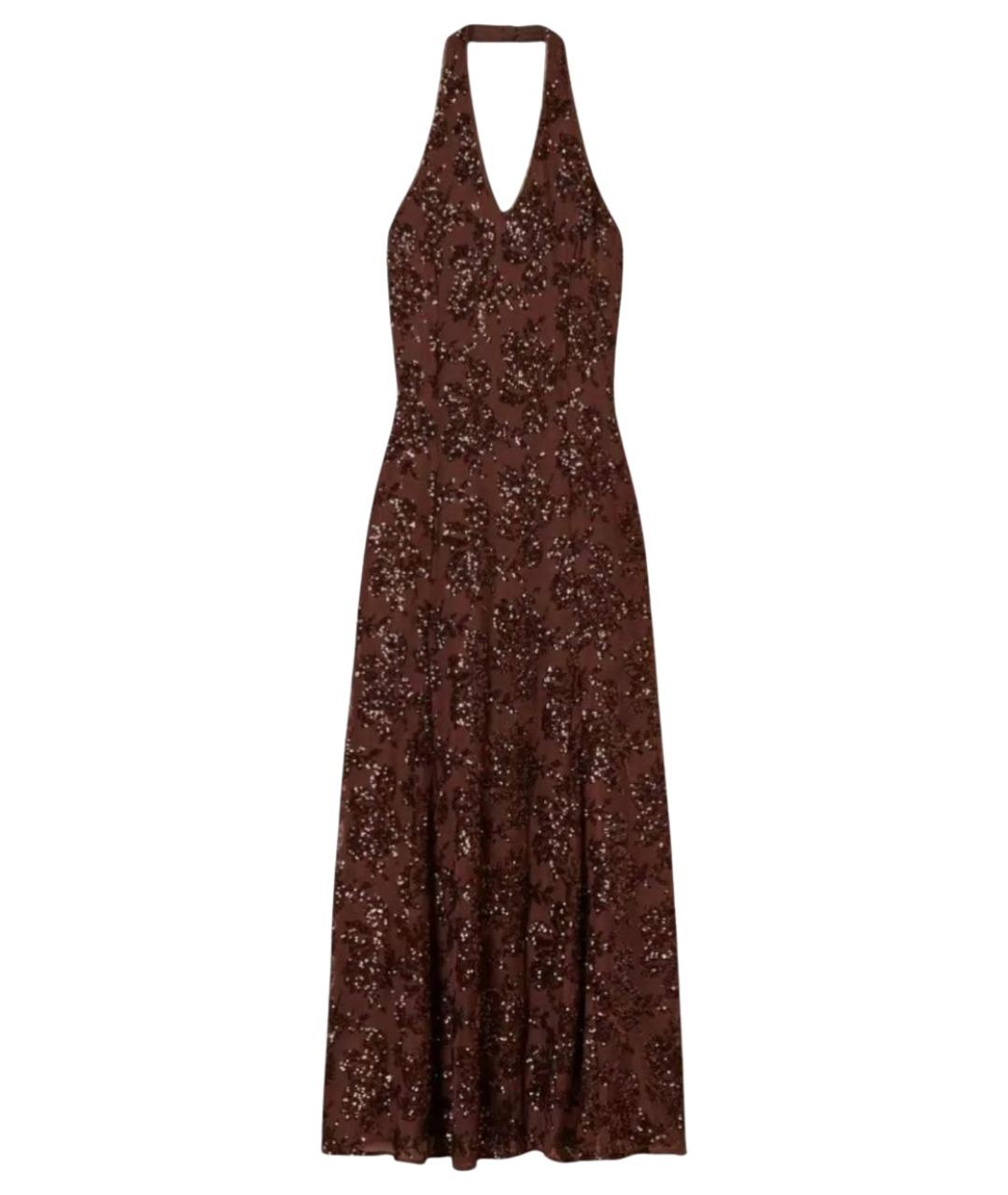 TWIN-SET Коричневое полиэстеровое коктейльное платье, фото 1