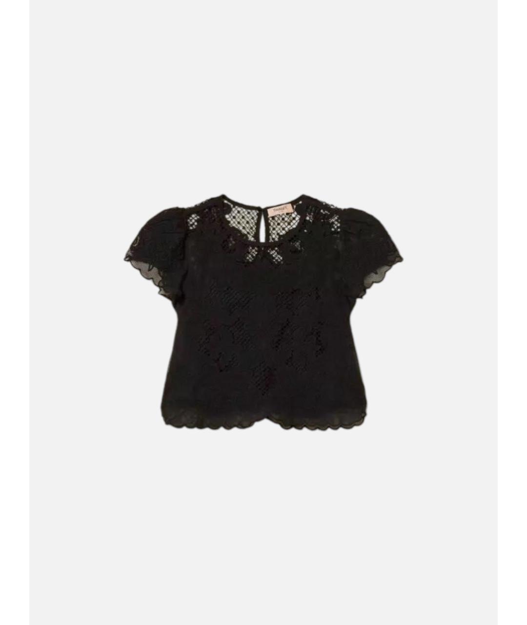 TWIN-SET Черная хлопковая блузы, фото 7