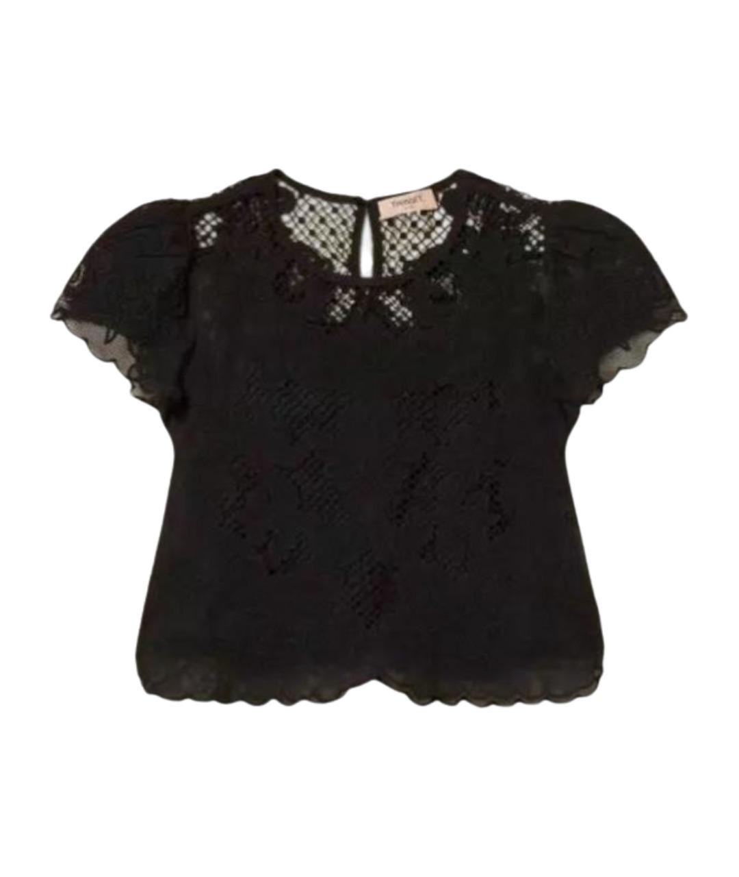 TWIN-SET Черная хлопковая блузы, фото 1