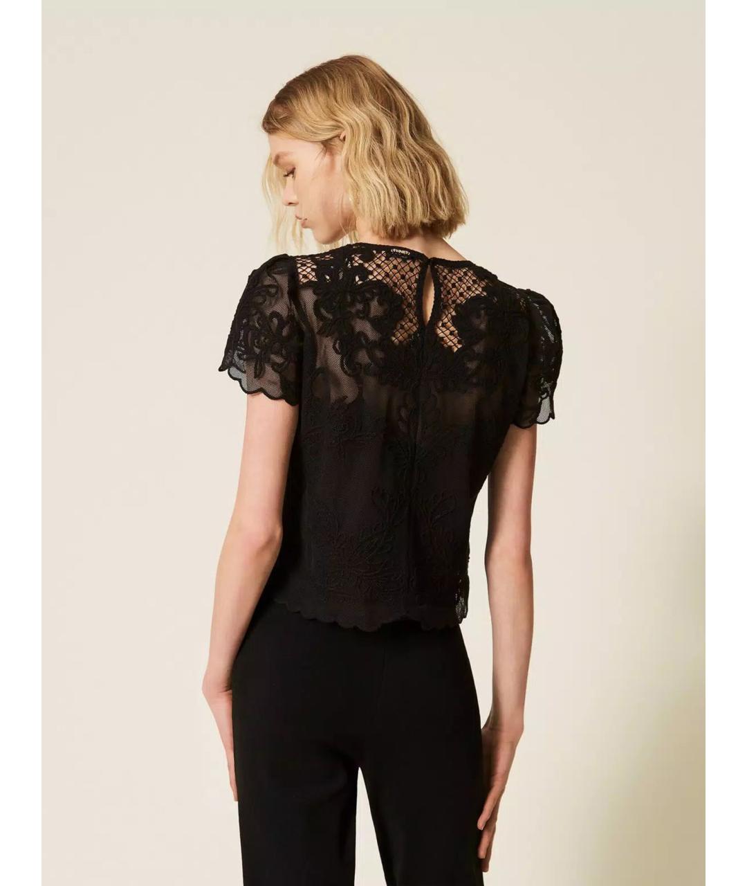 TWIN-SET Черная хлопковая блузы, фото 5