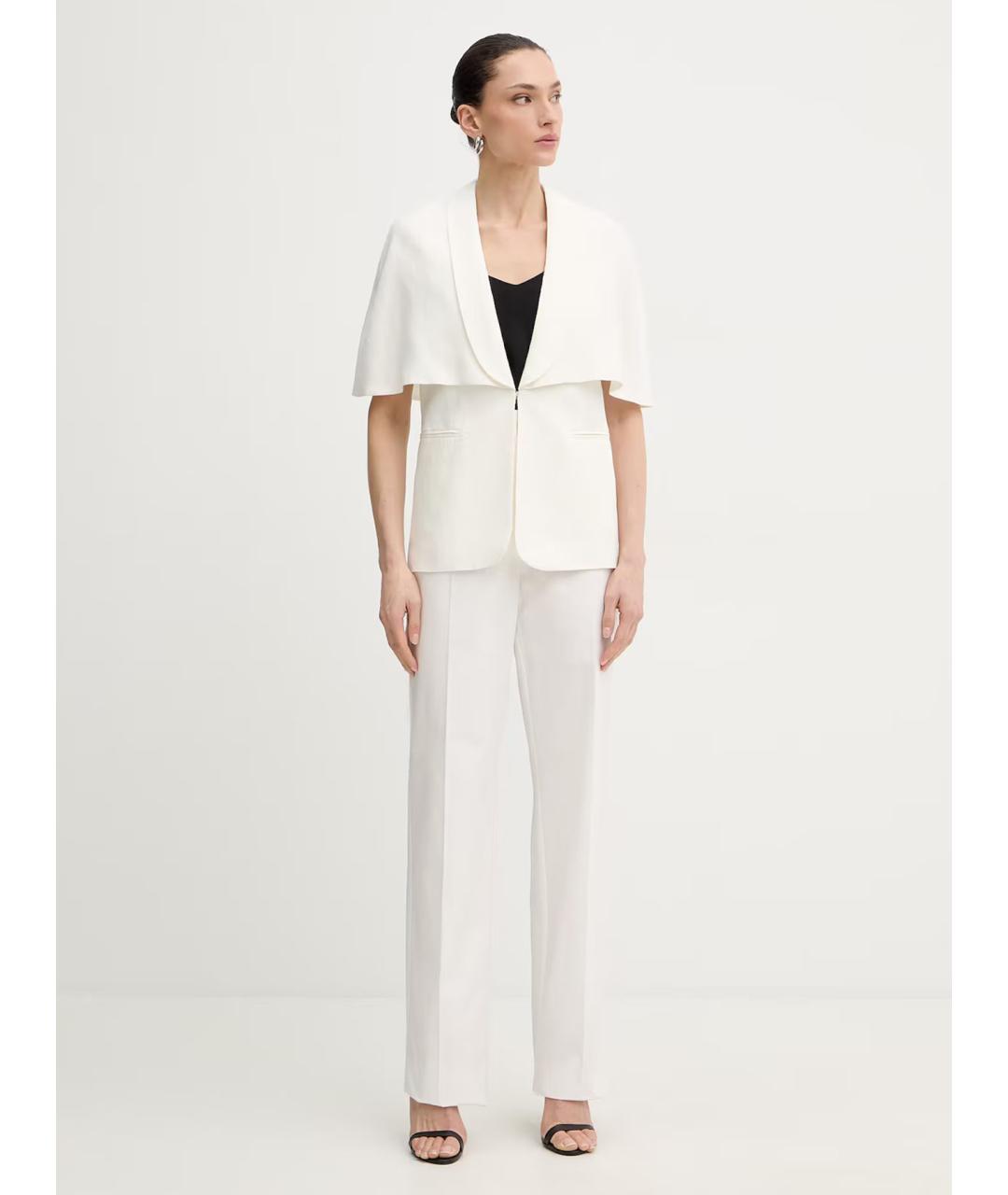 TWIN-SET Белый льняной жакет/пиджак, фото 2