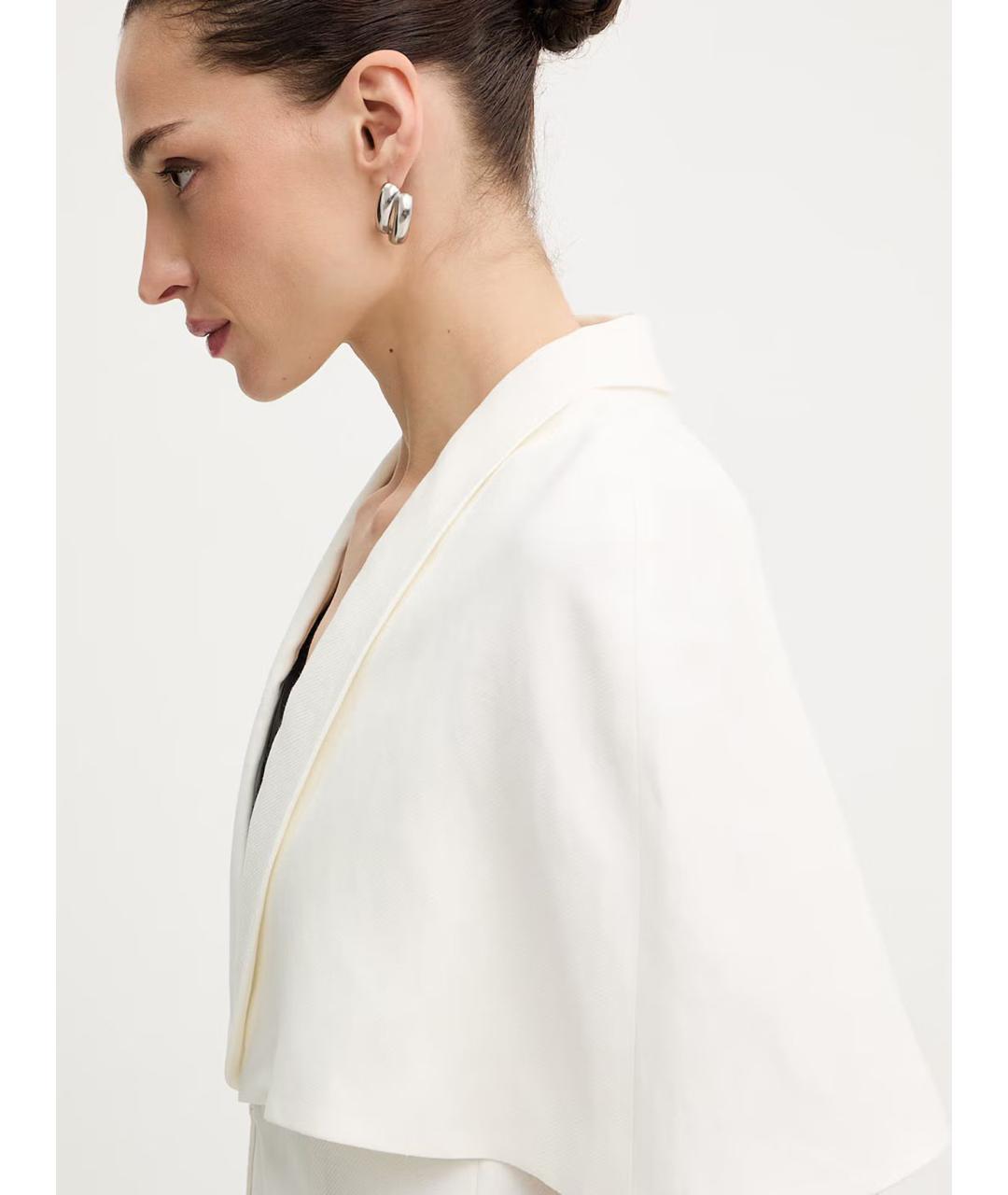 TWIN-SET Белый льняной жакет/пиджак, фото 5