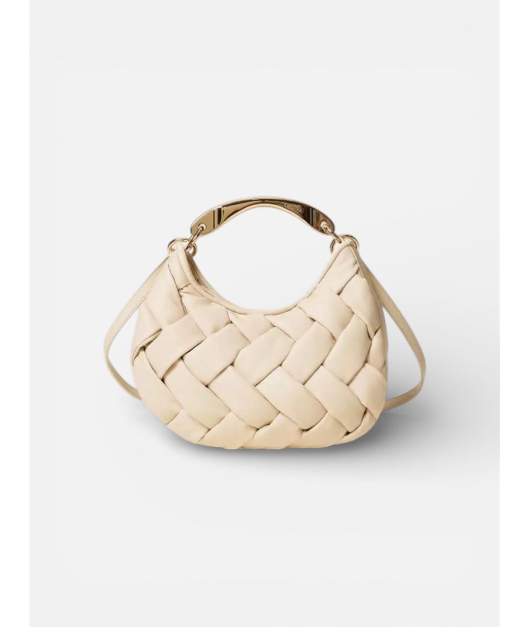 TWIN-SET Бежевая сумка с короткими ручками из искусственной кожи, фото 6