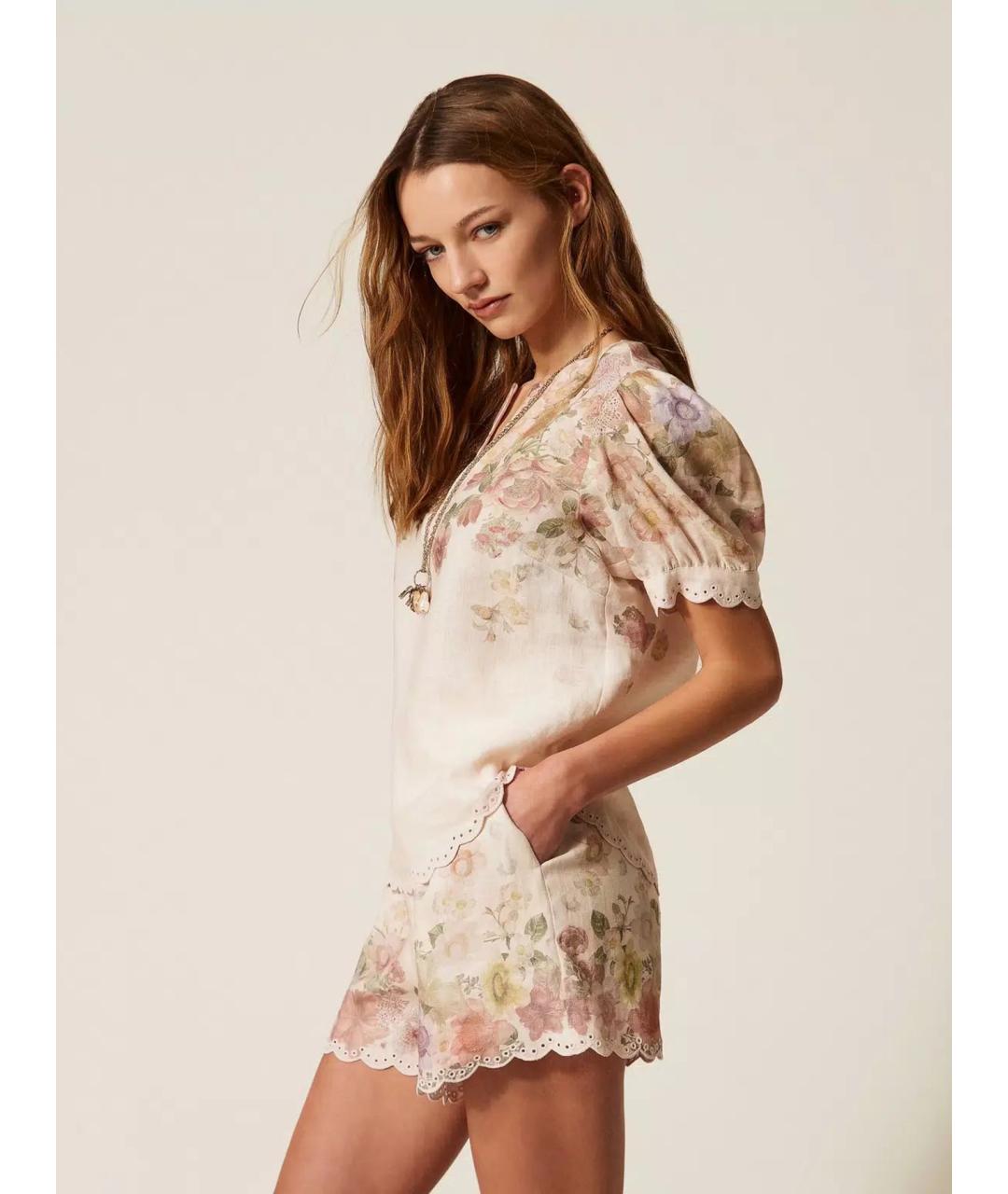 TWIN-SET Мульти льняная блузы, фото 2