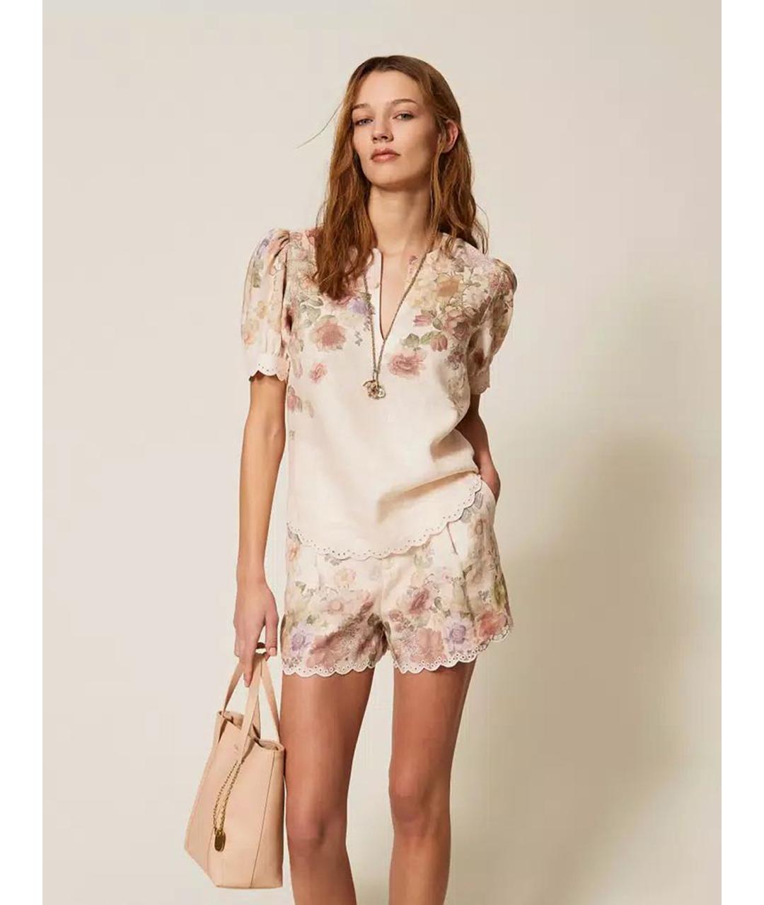 TWIN-SET Мульти льняная блузы, фото 5