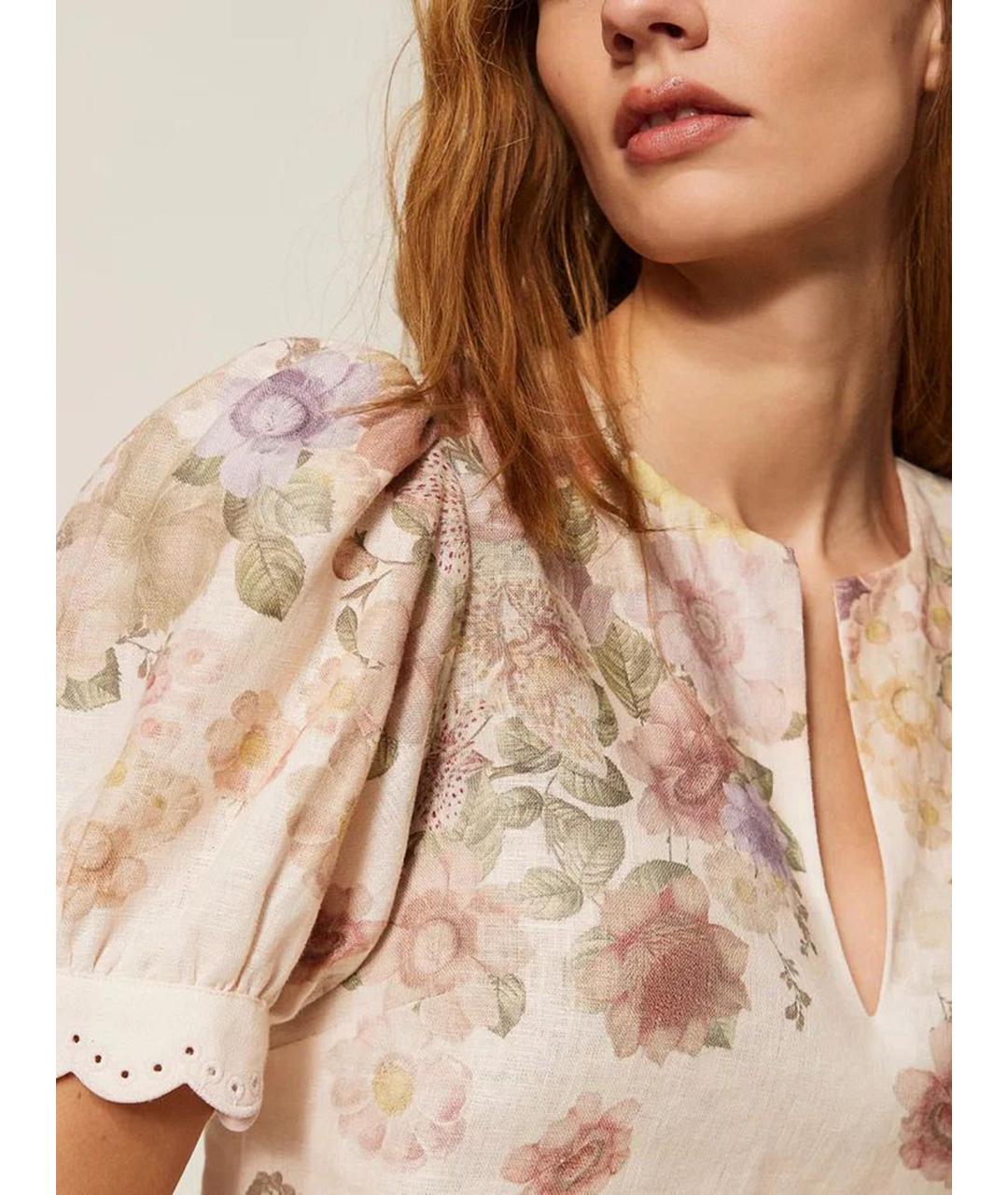 TWIN-SET Мульти льняная блузы, фото 4