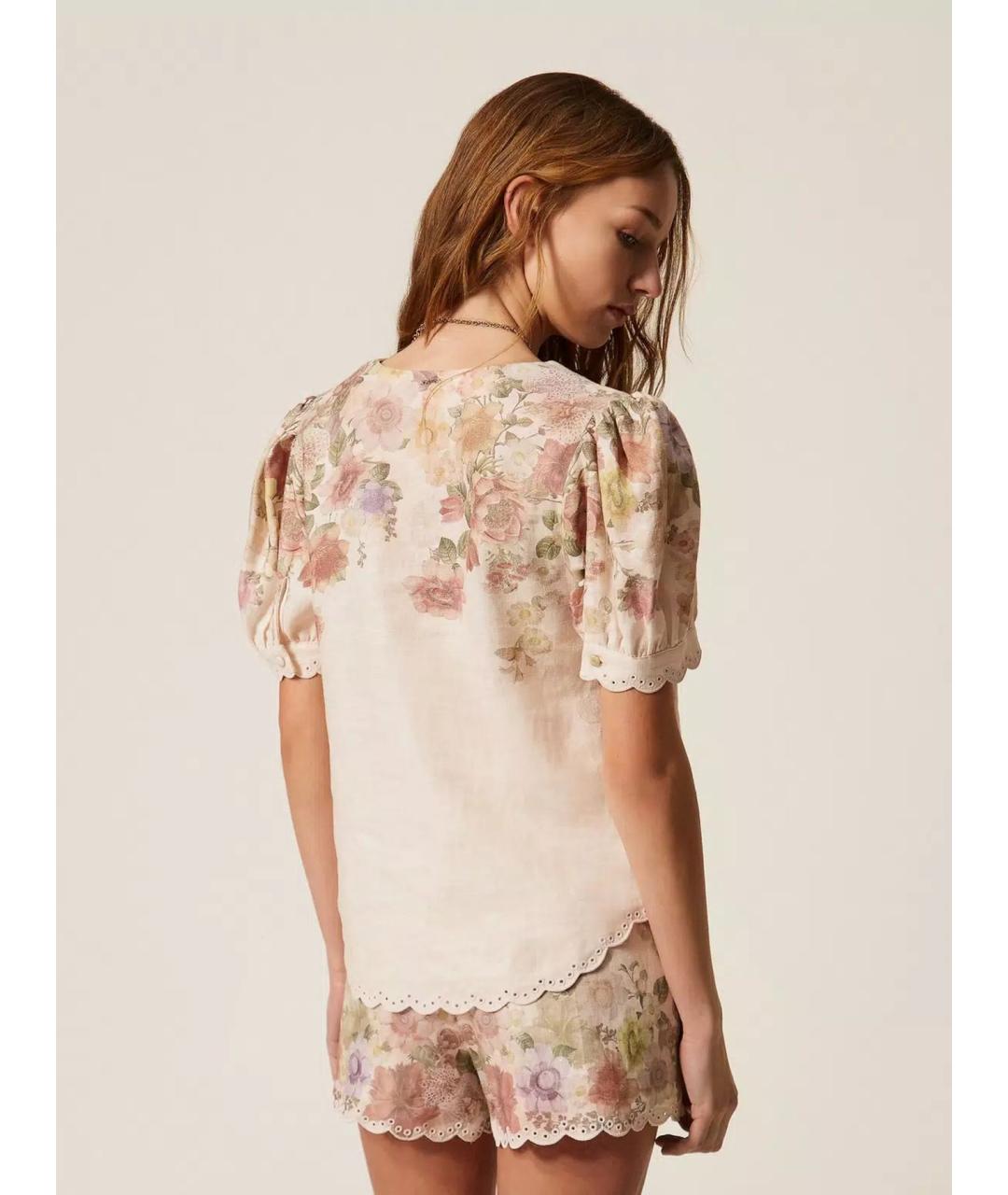 TWIN-SET Мульти льняная блузы, фото 3