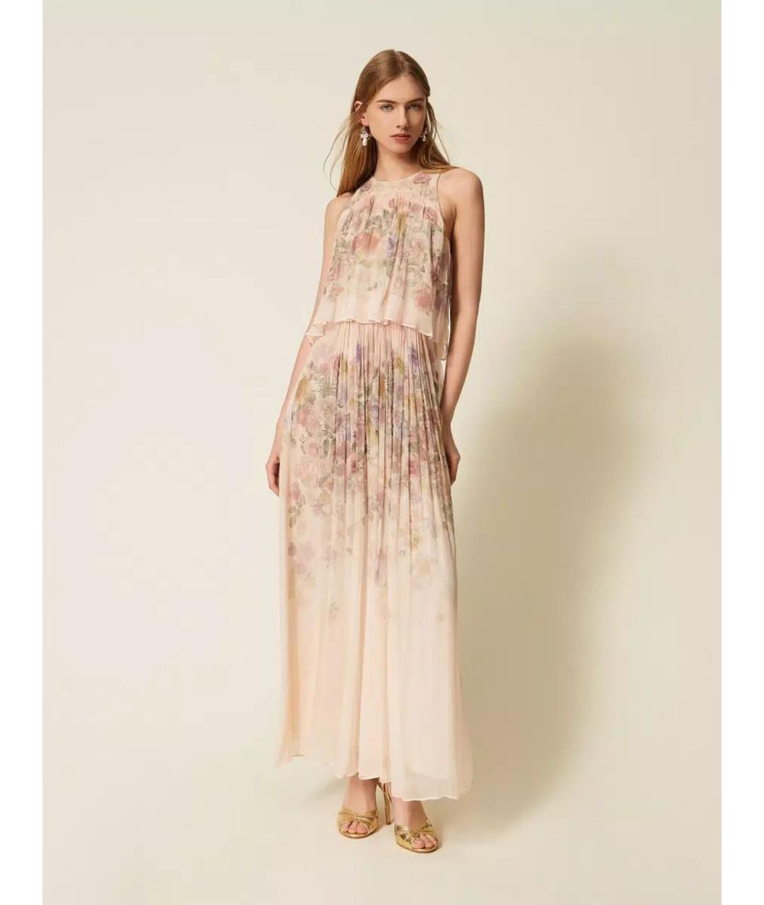 TWIN-SET Мульти вискозное повседневное платье, фото 3