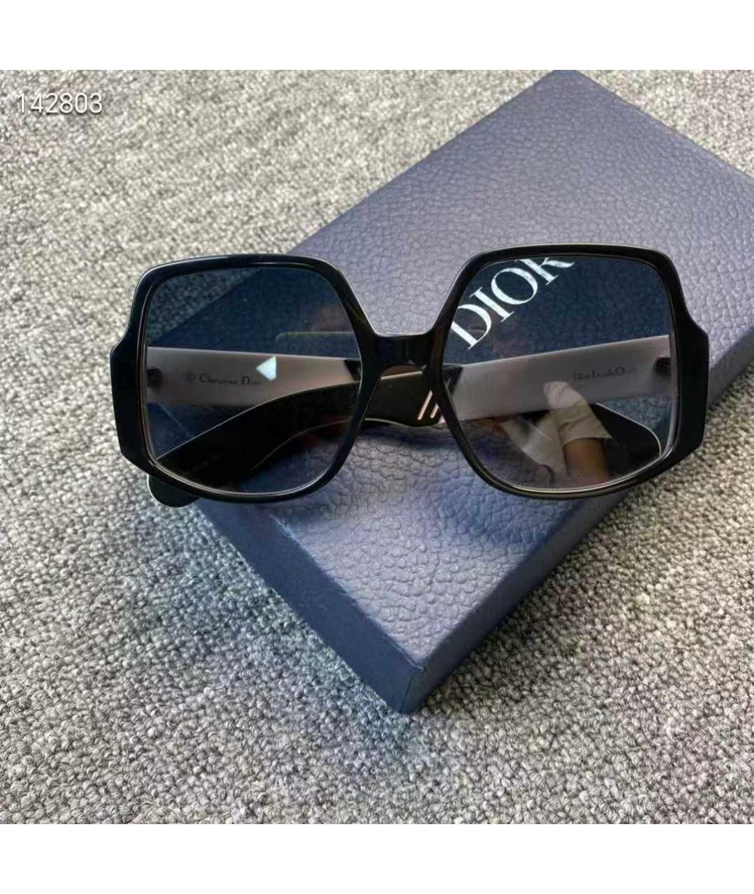 CHRISTIAN DIOR Черные пластиковые солнцезащитные очки, фото 7