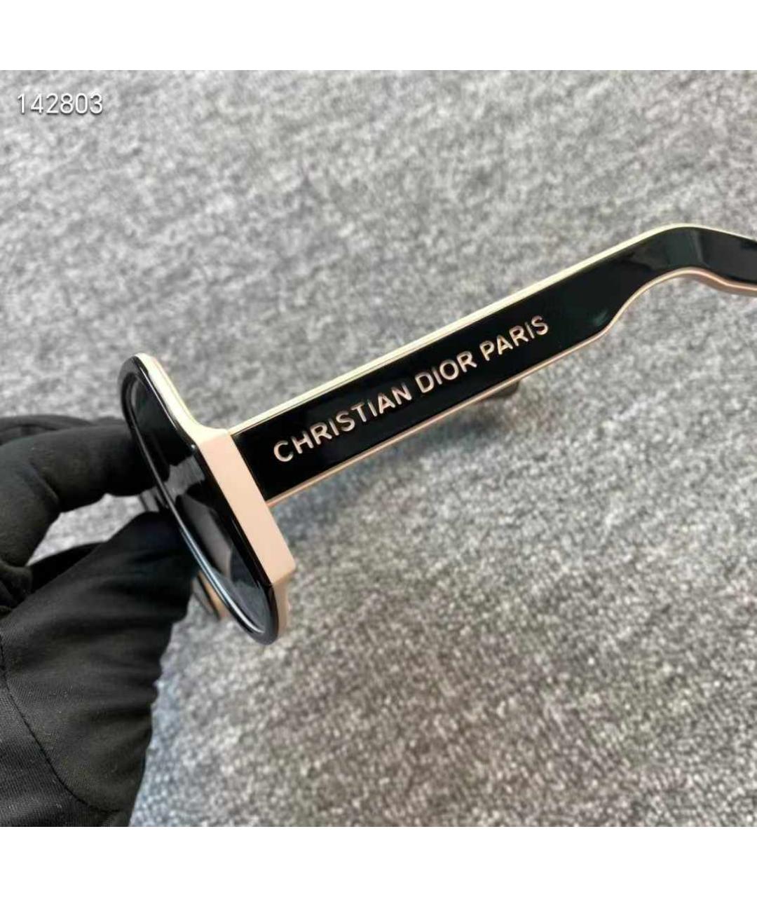 CHRISTIAN DIOR Черные пластиковые солнцезащитные очки, фото 5