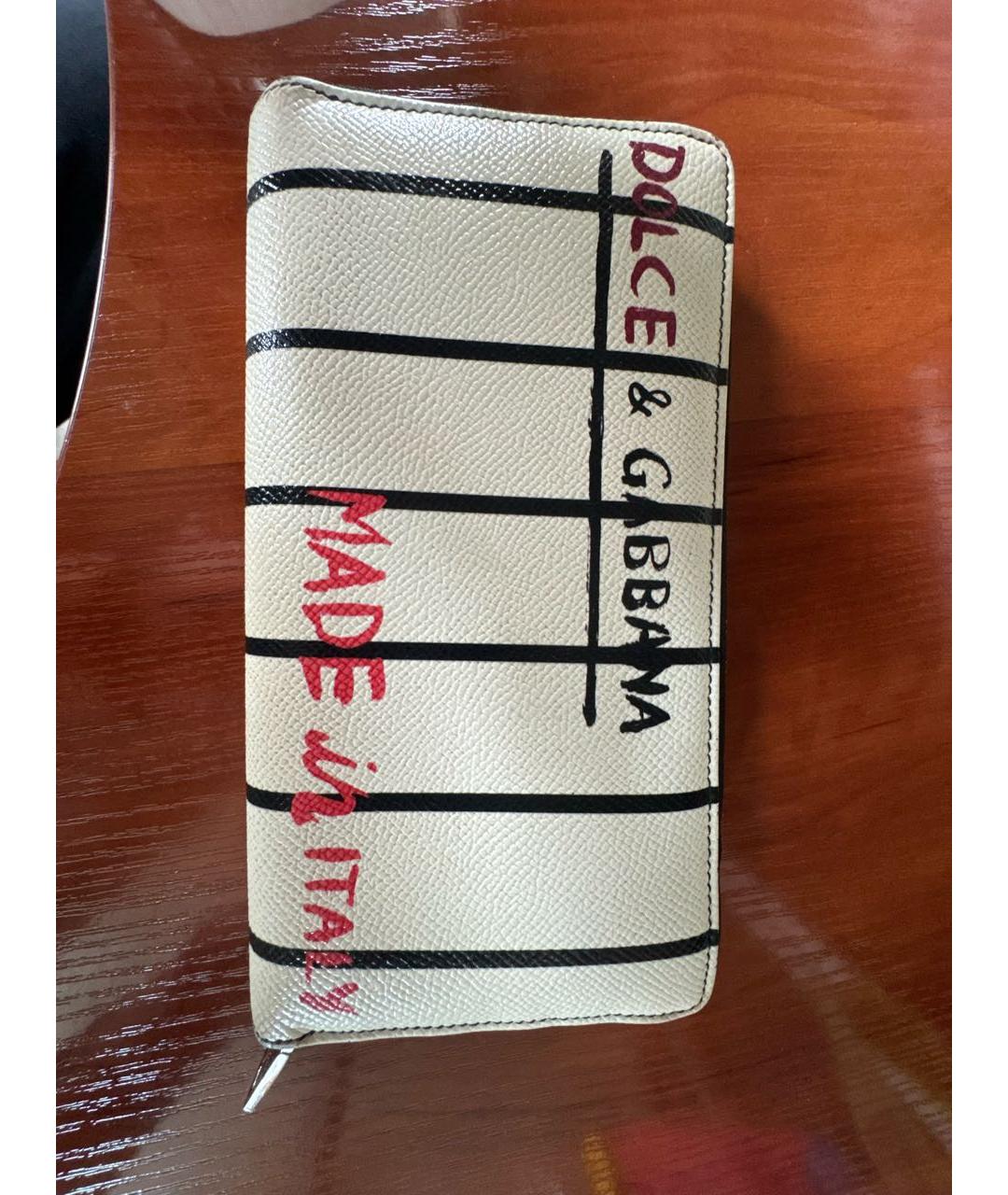 DOLCE&GABBANA Белый кошелек из искусственной кожи, фото 4