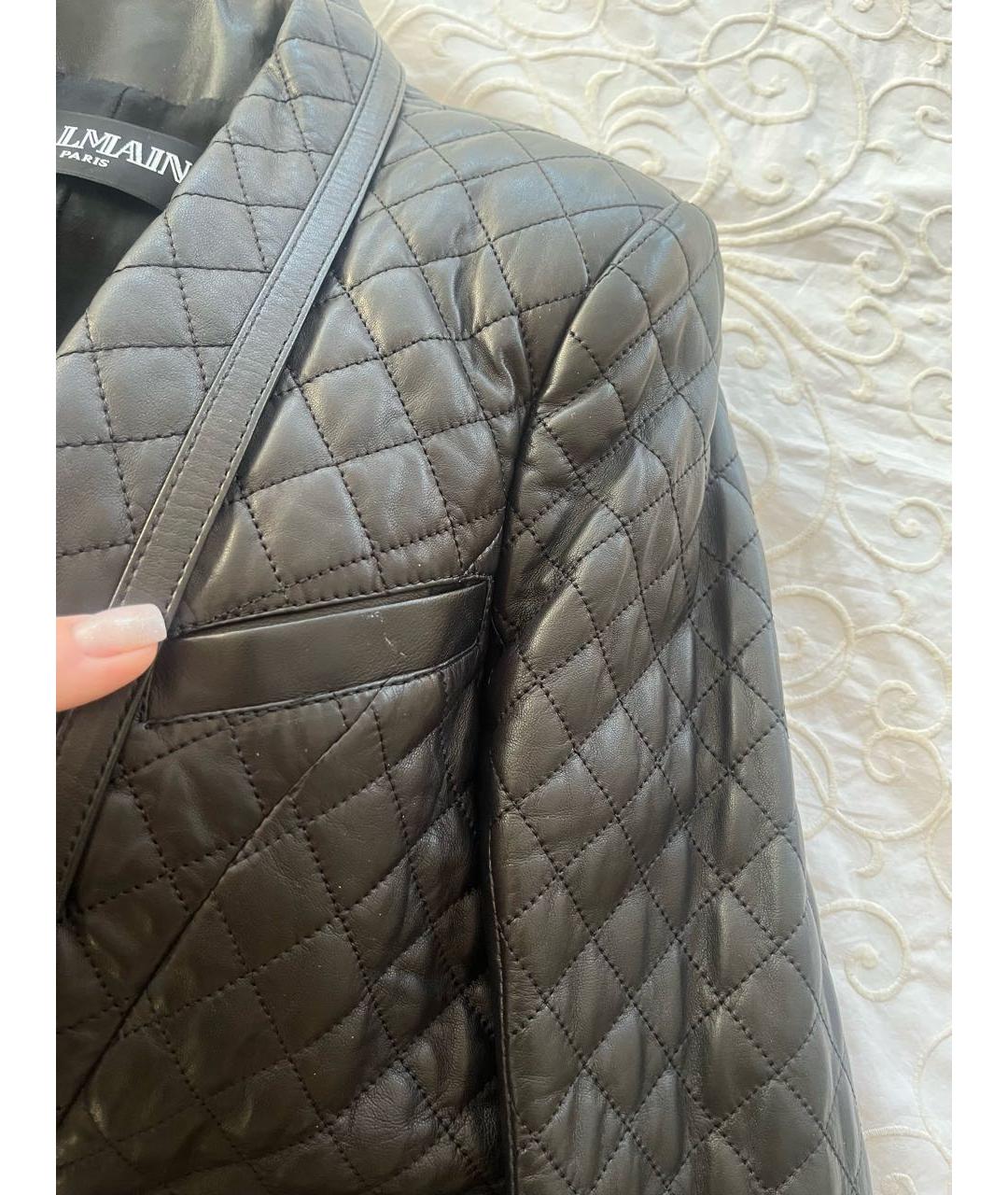 BALMAIN Черная кожаная куртка, фото 8