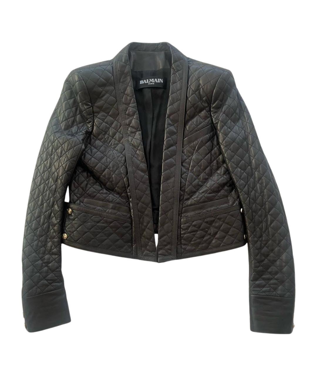 BALMAIN Черная кожаная куртка, фото 1