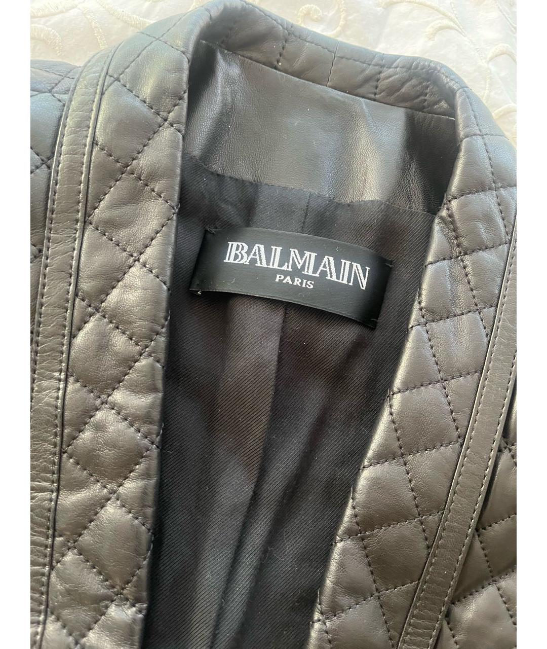 BALMAIN Черная кожаная куртка, фото 3